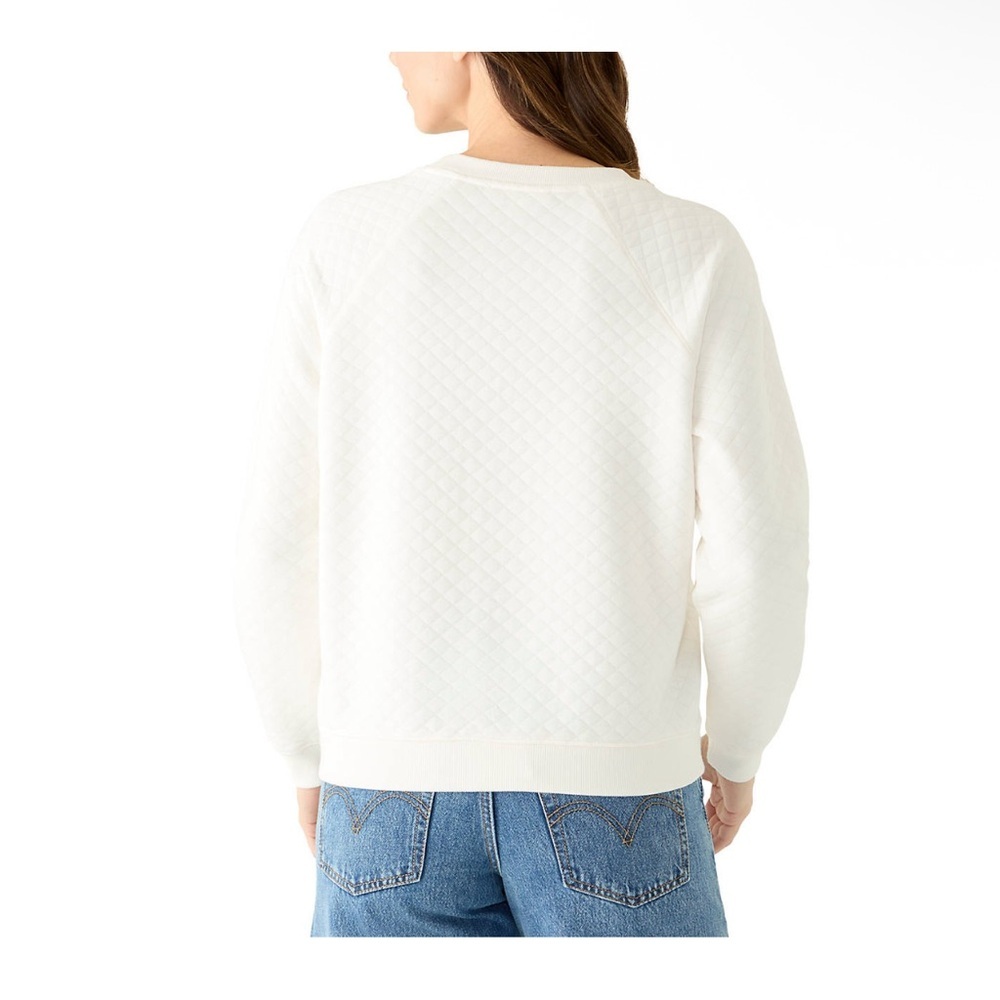 Workshop Republic Clothing White Quilted Sweatshirt- Sz Medium- NWT - Picture 3 of 5